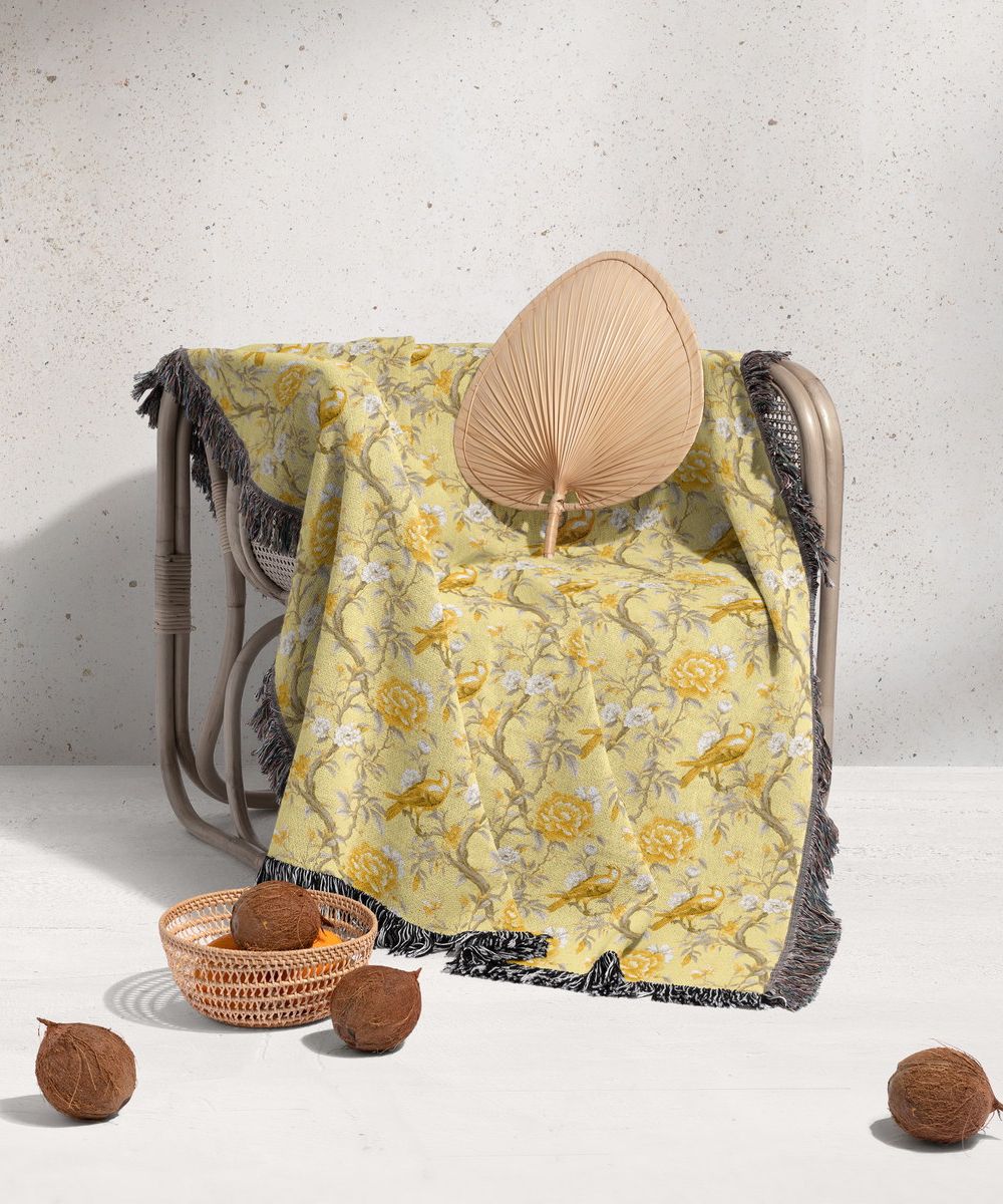 شال مبل ریش دار sofa shawl 262
