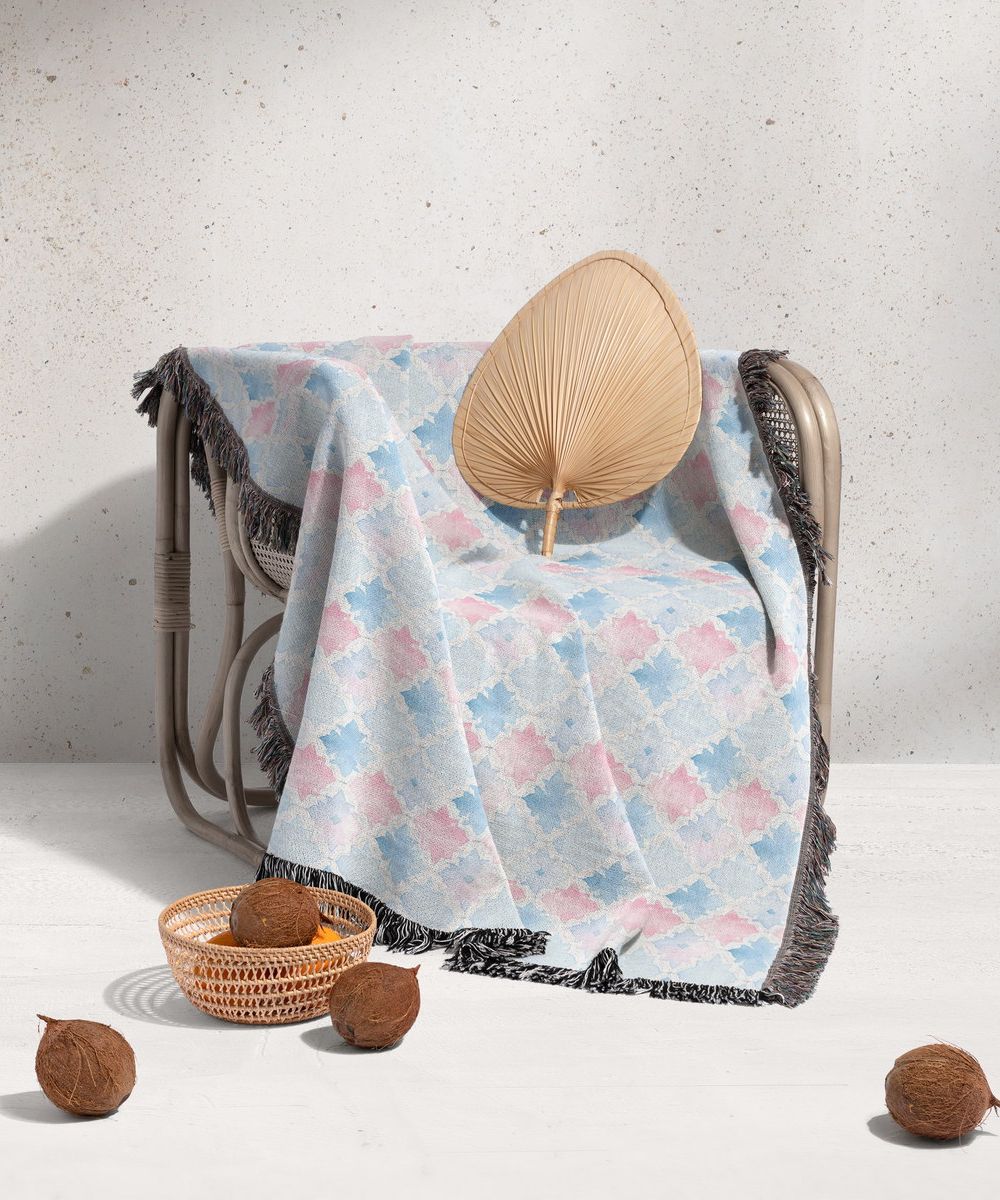 شال مبل ریش دار sofa shawl 263