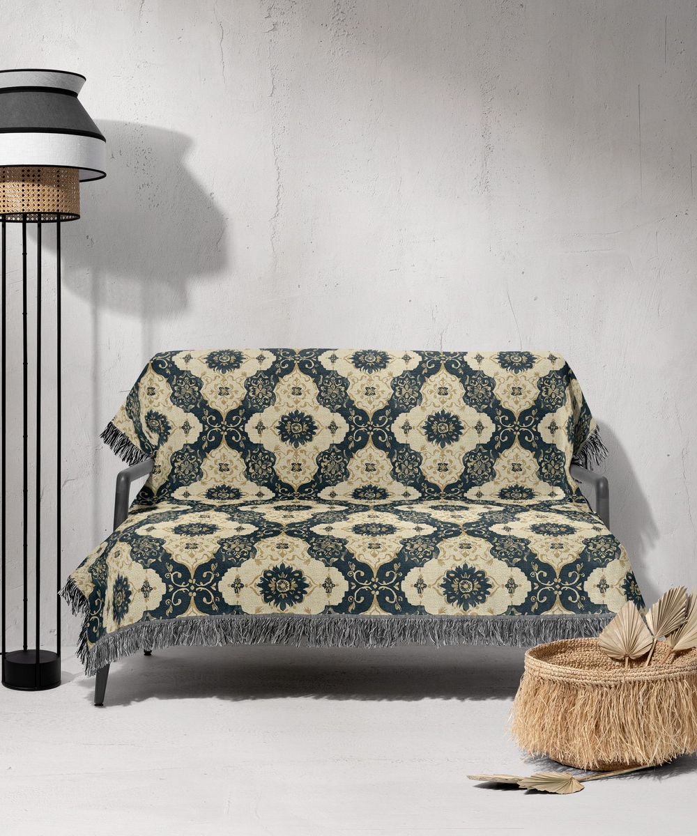شال مبل ریش دار sofa shawl 264