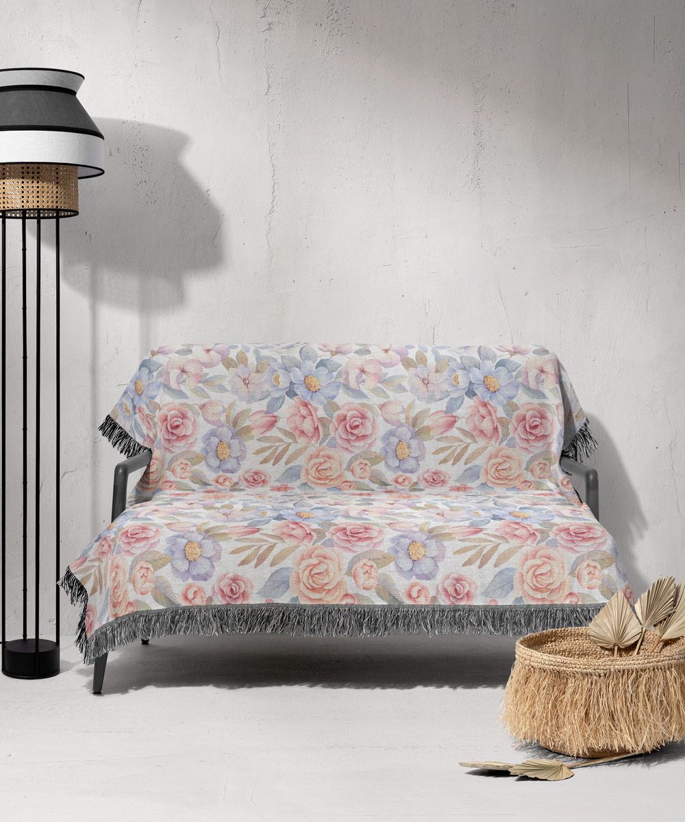 شال مبل ریش دار sofa shawl 267