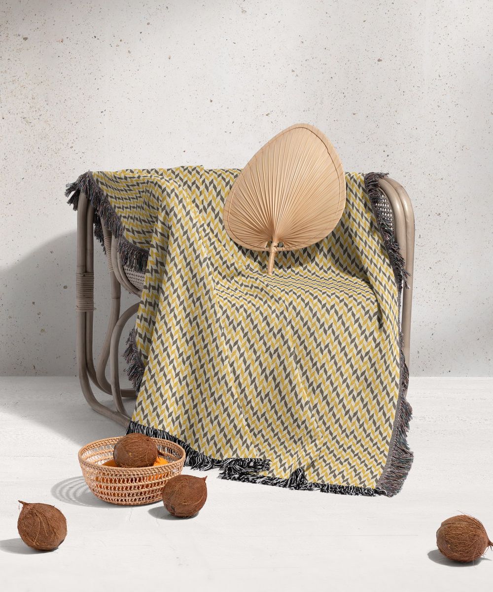شال مبل ریش دار sofa shawl 270