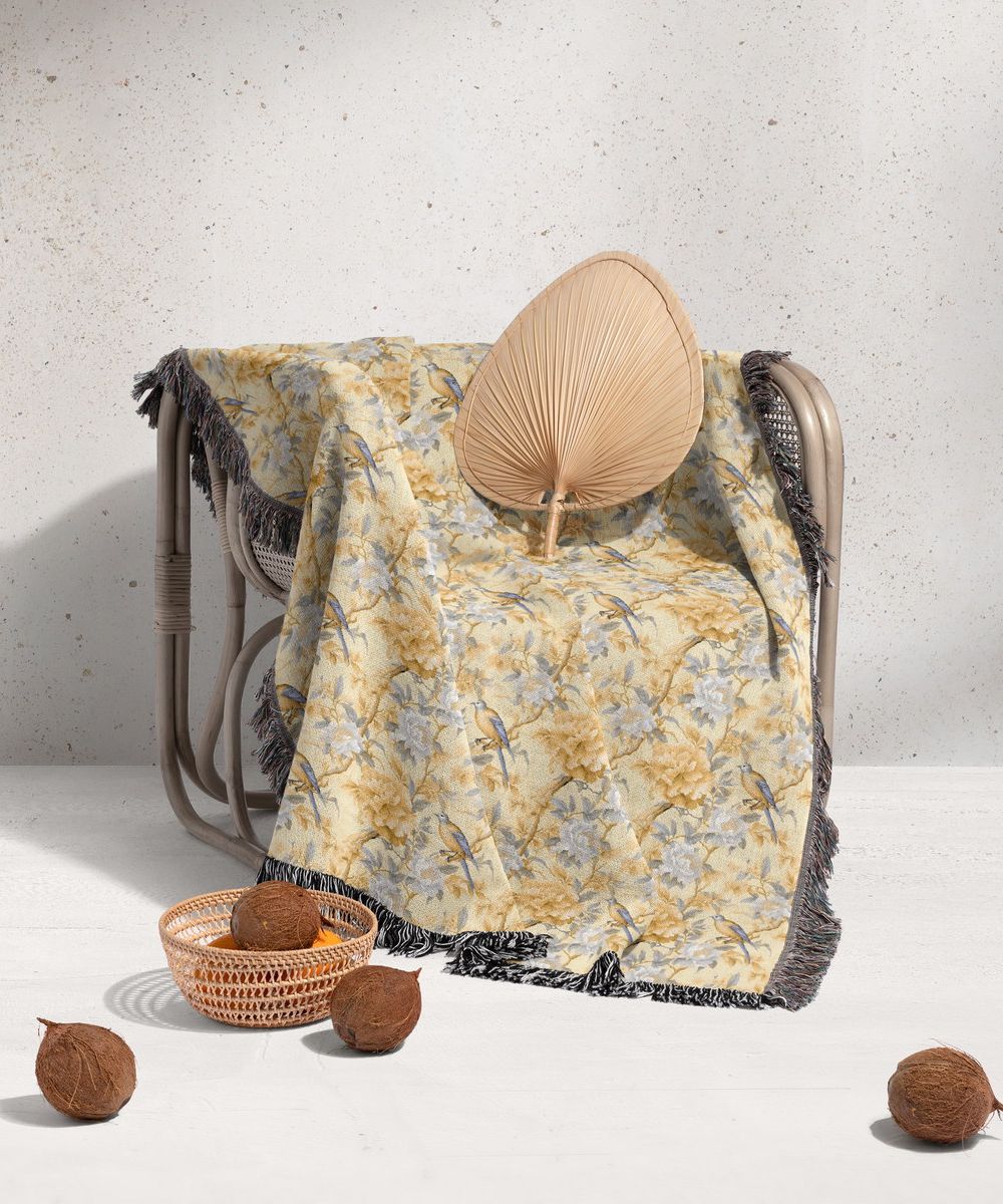 شال مبل ریش دار sofa shawl 284