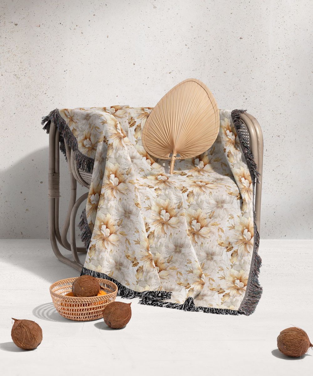 شال مبل ریش دار sofa shawl 286