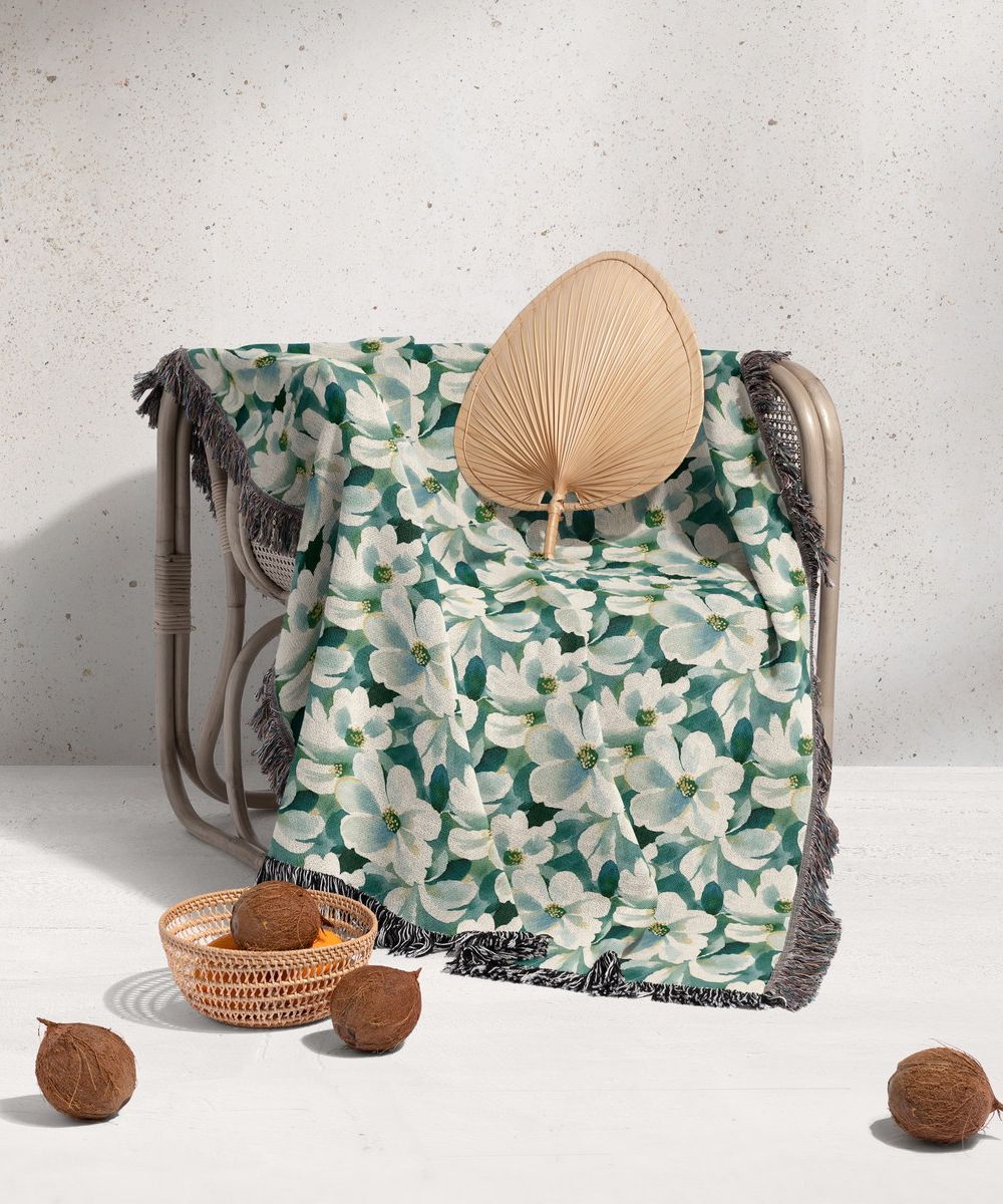 شال مبل ریش دار sofa shawl 295