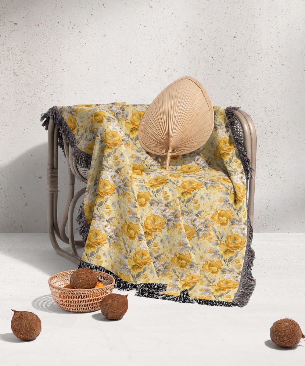 شال مبل ریش دار sofa shawl 297