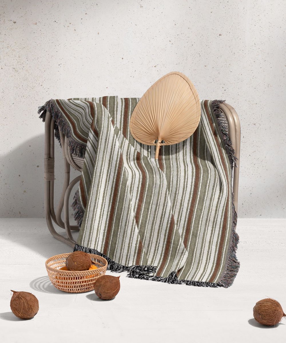 شال مبل ریش دار sofa shawl 300