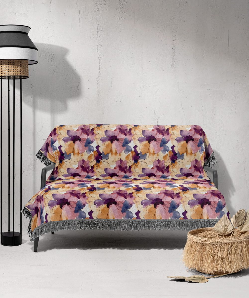 شال مبل ریش دار sofa shawl 302