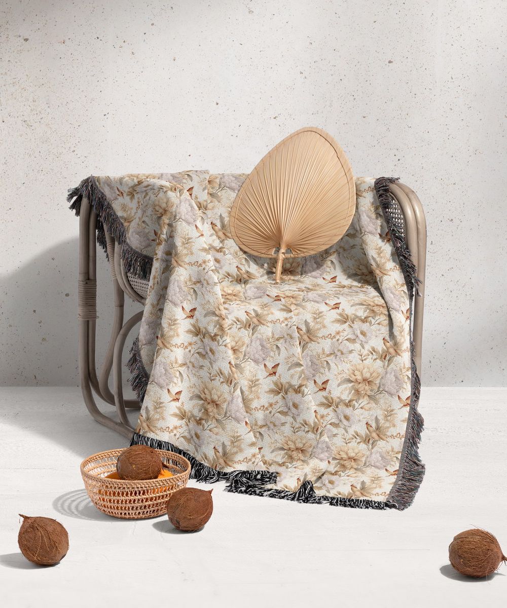 شال مبل ریش دار sofa shawl 304