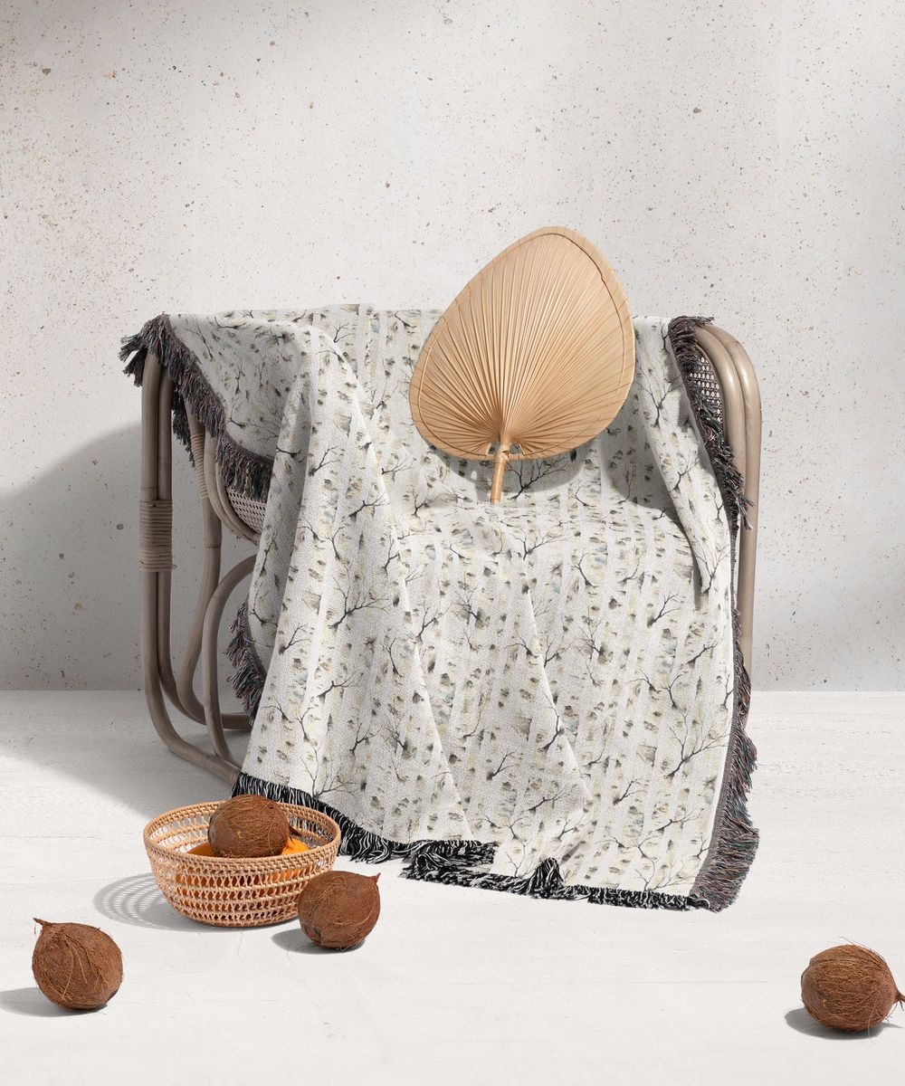 شال مبل ریش دار sofa shawl 308