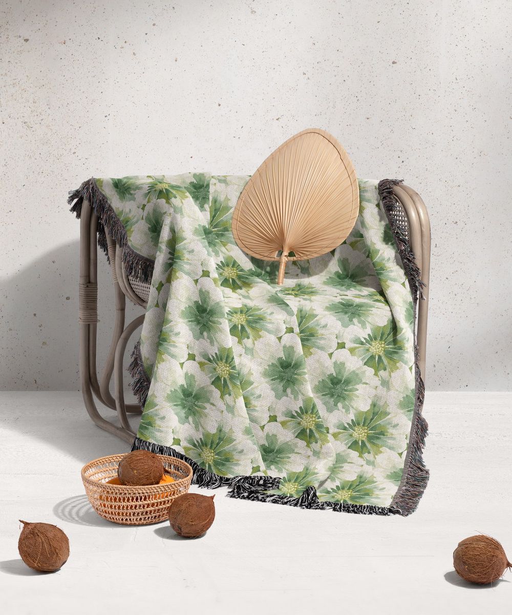 شال مبل ریش دار sofa shawl 310