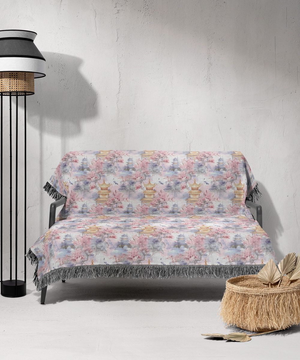 شال مبل ریش دار sofa shawl 311