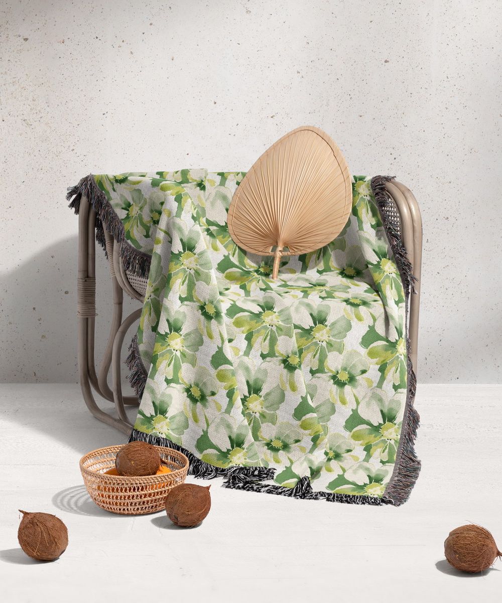 شال مبل ریش دار sofa shawl 316