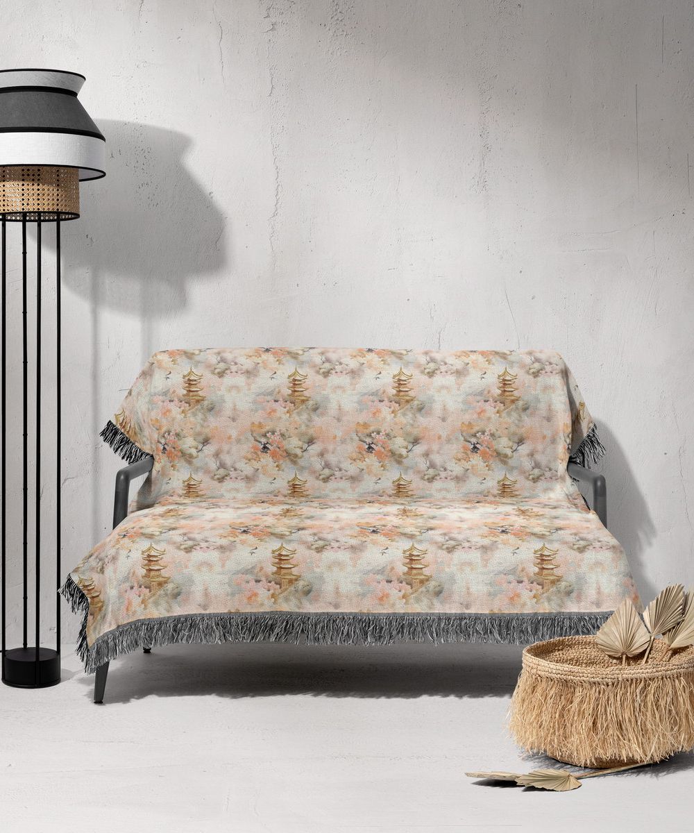 شال مبل ریش دار sofa shawl 317