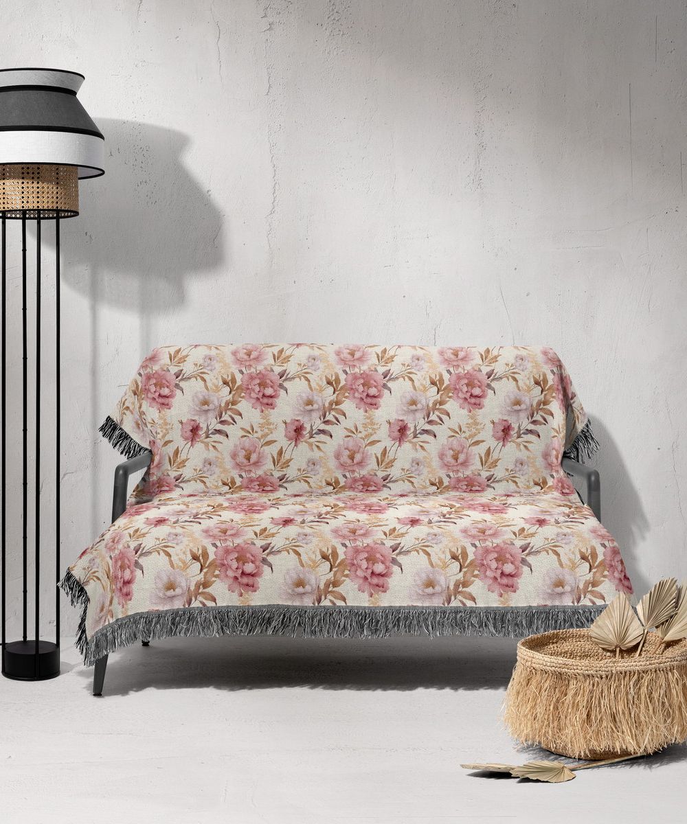 شال مبل ریش دار sofa shawl 318