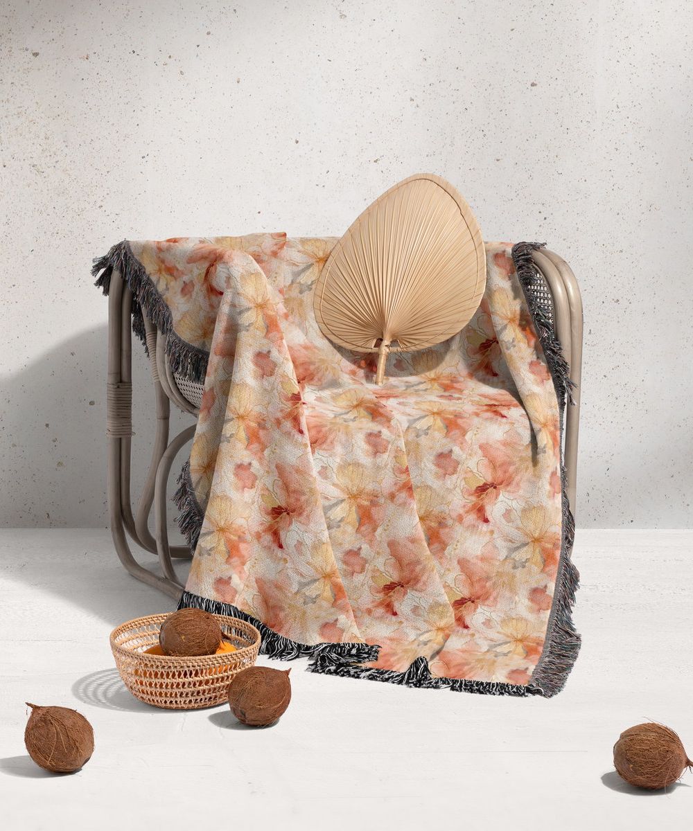 شال مبل ریش دار sofa shawl 319