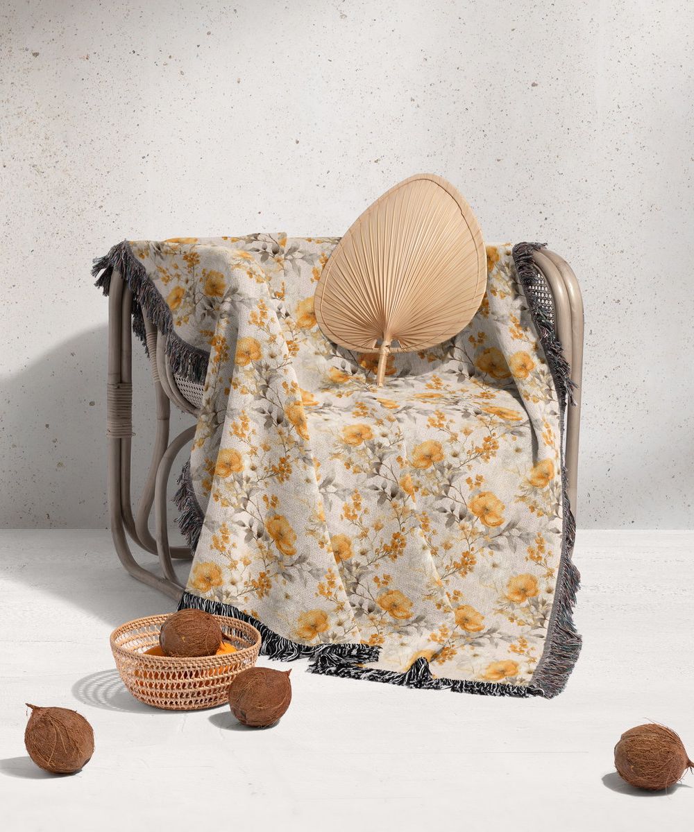 شال مبل ریش دار sofa shawl 325