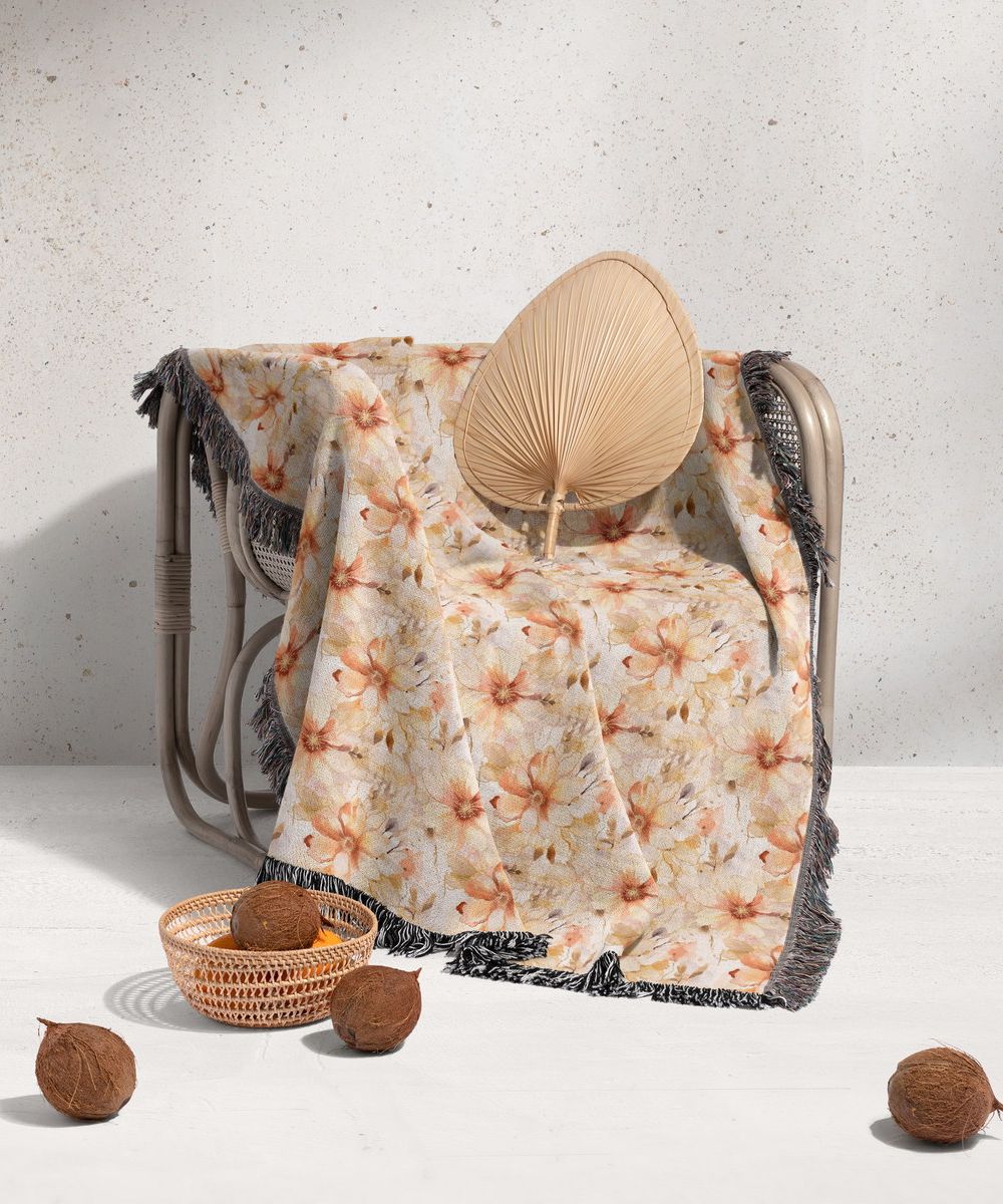 شال مبل ریش دار sofa shawl 326