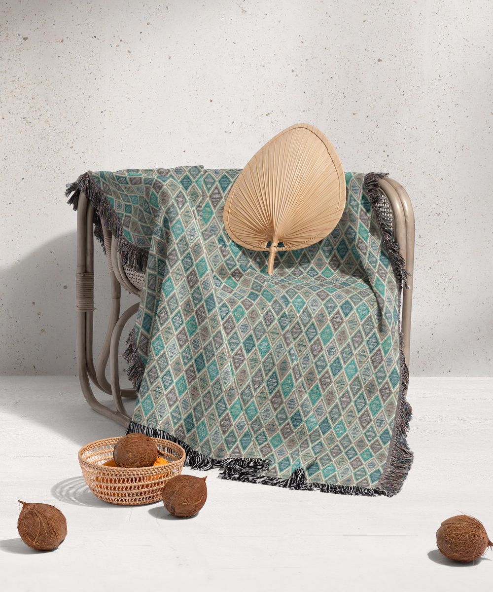 شال مبل ریش دار sofa shawl 333