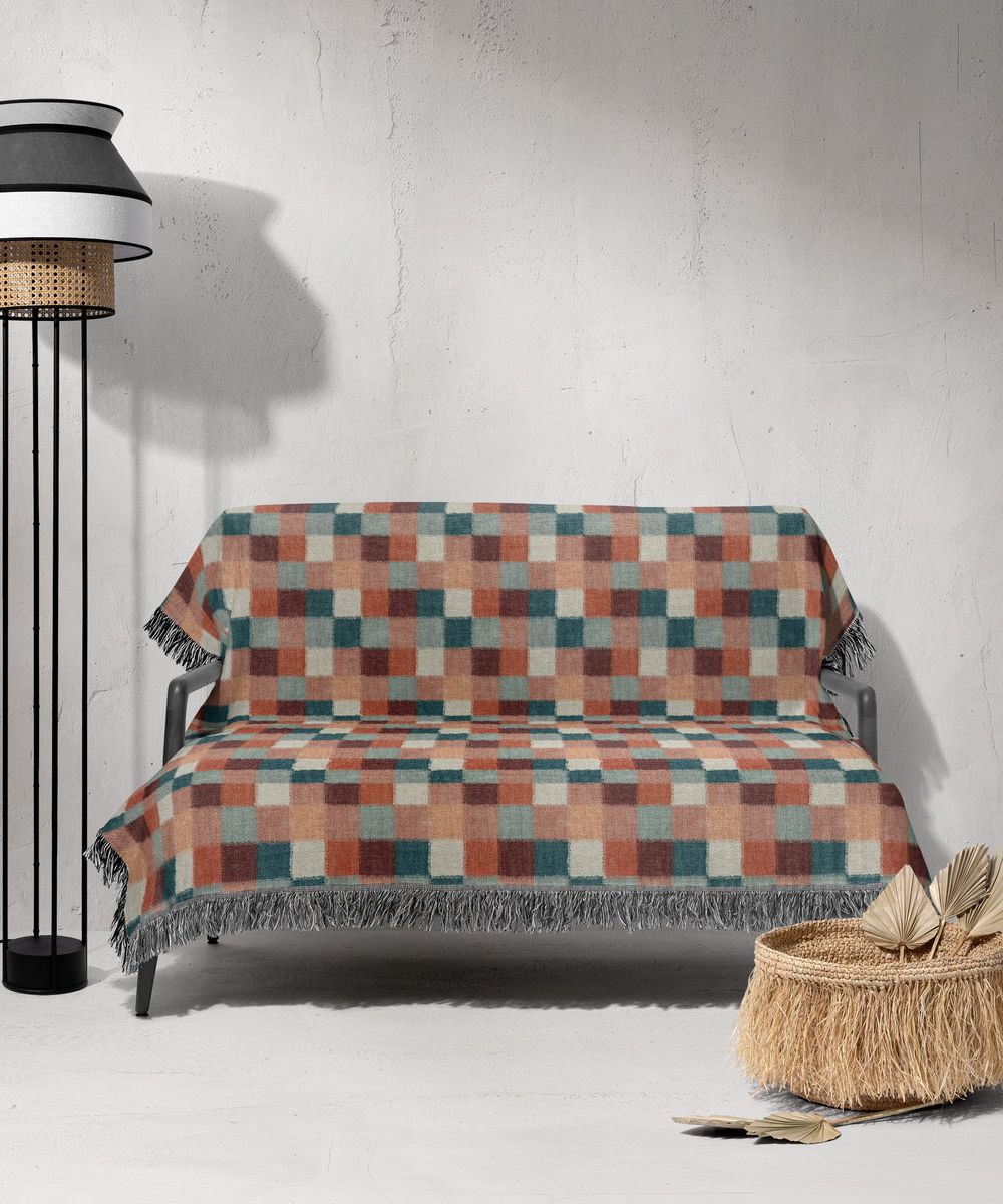 شال مبل ریش دار sofa shawl 335