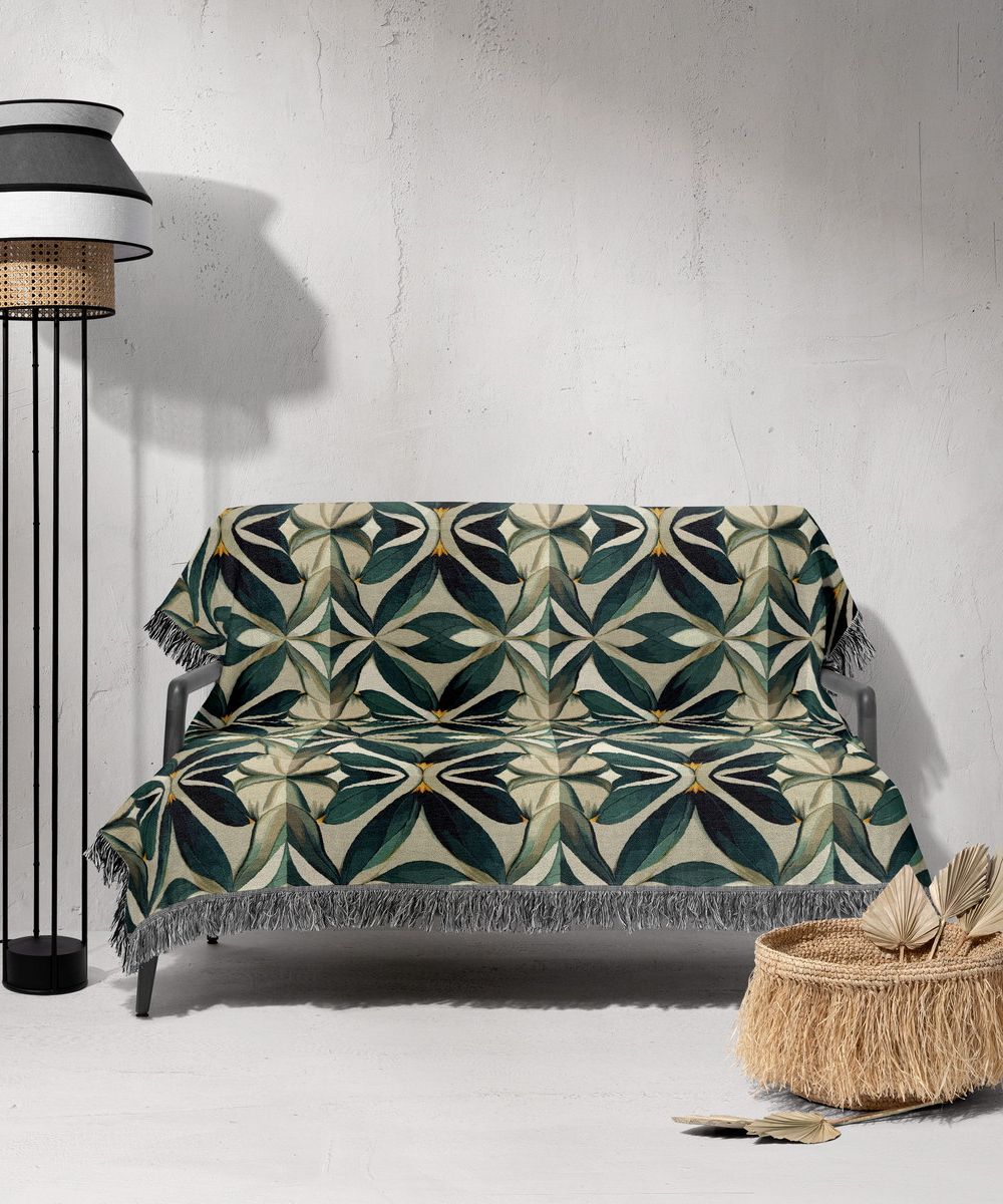 شال مبل ریش دار sofa shawl 338