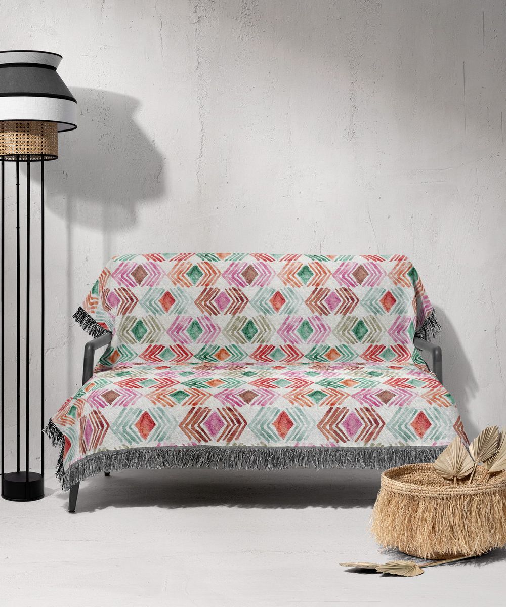 شال مبل ریش دار sofa shawl 344