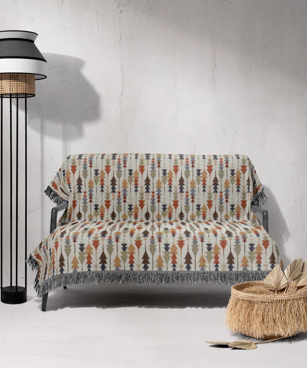 شال مبل ریش دار sofa shawl 345