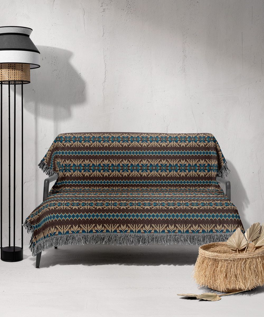 شال مبل ریش دار sofa shawl 350