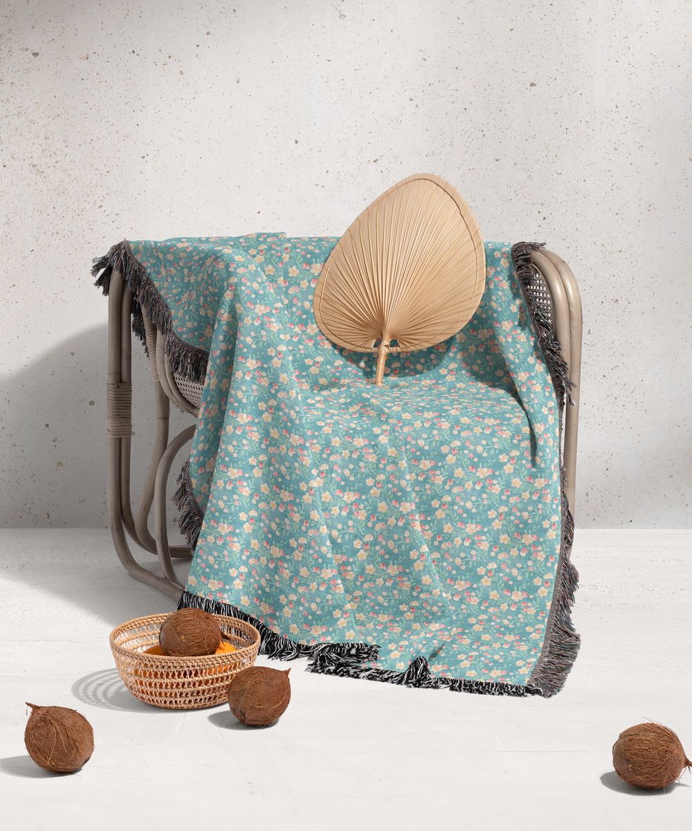 شال مبل ریش دار sofa shawl 352