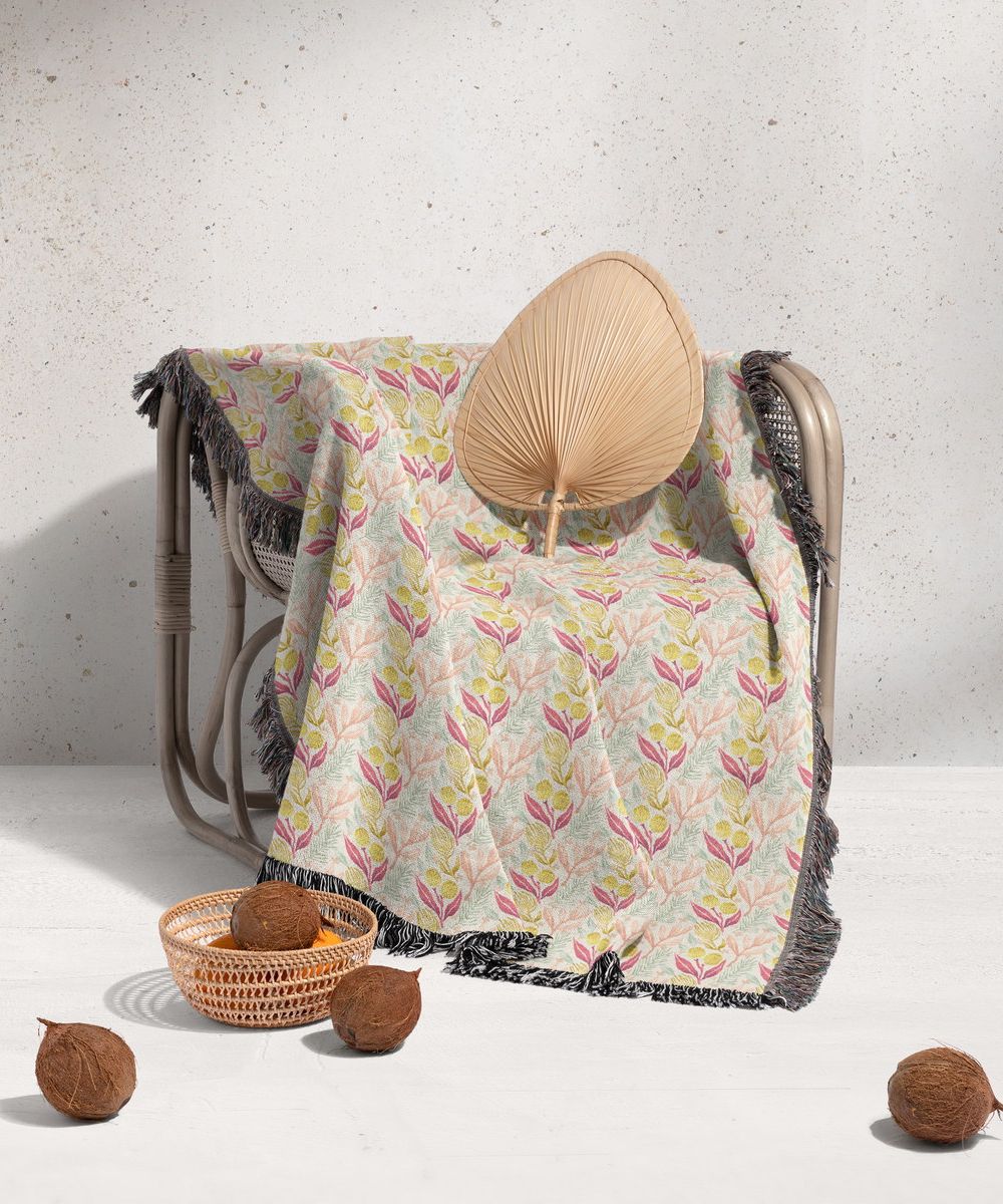 شال مبل ریش دار sofa shawl 357