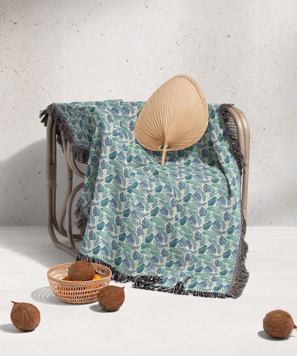 شال مبل ریش دار sofa shawl 358
