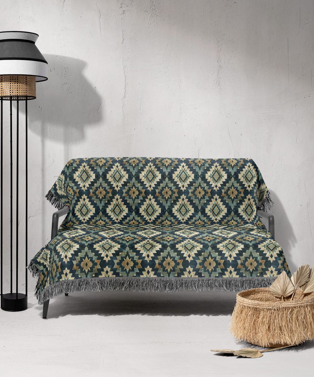 شال مبل ریش دار sofa shawl 363