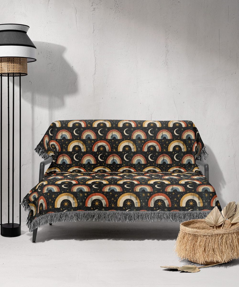 شال مبل ریش دار sofa shawl 366