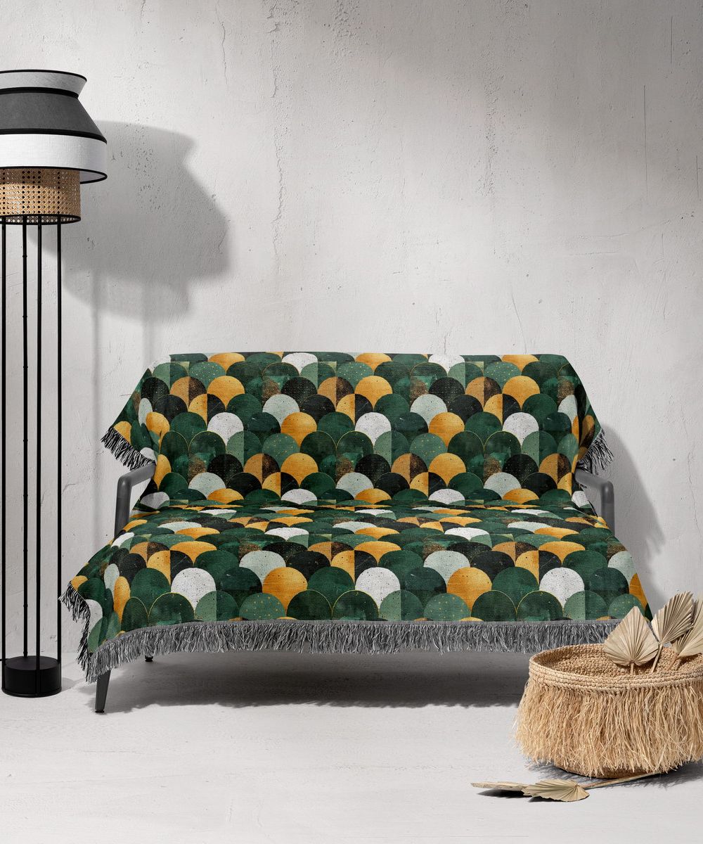 شال مبل ریش دار sofa shawl 368