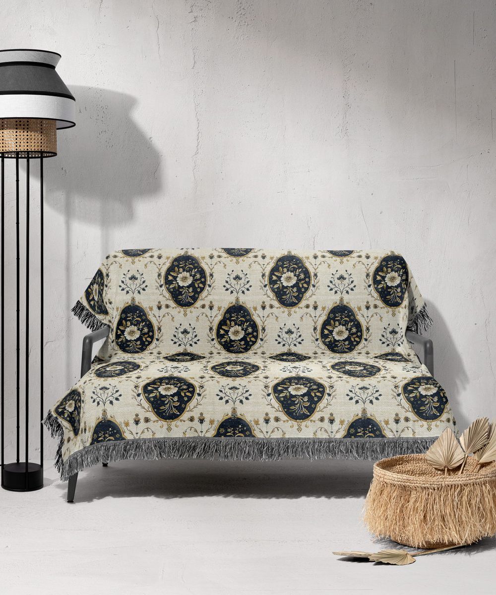 شال مبل ریش دار sofa shawl 371