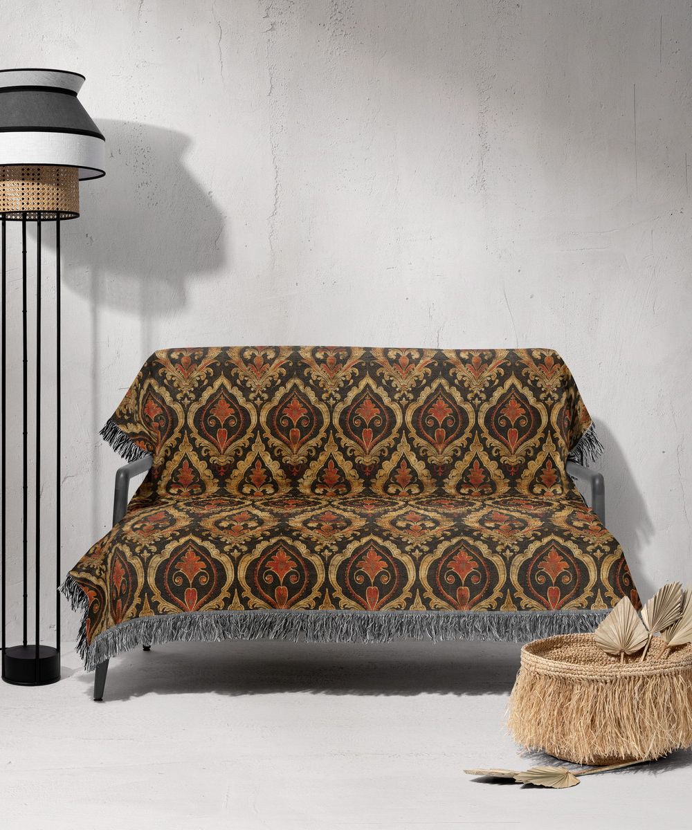 شال مبل ریش دار sofa shawl 373