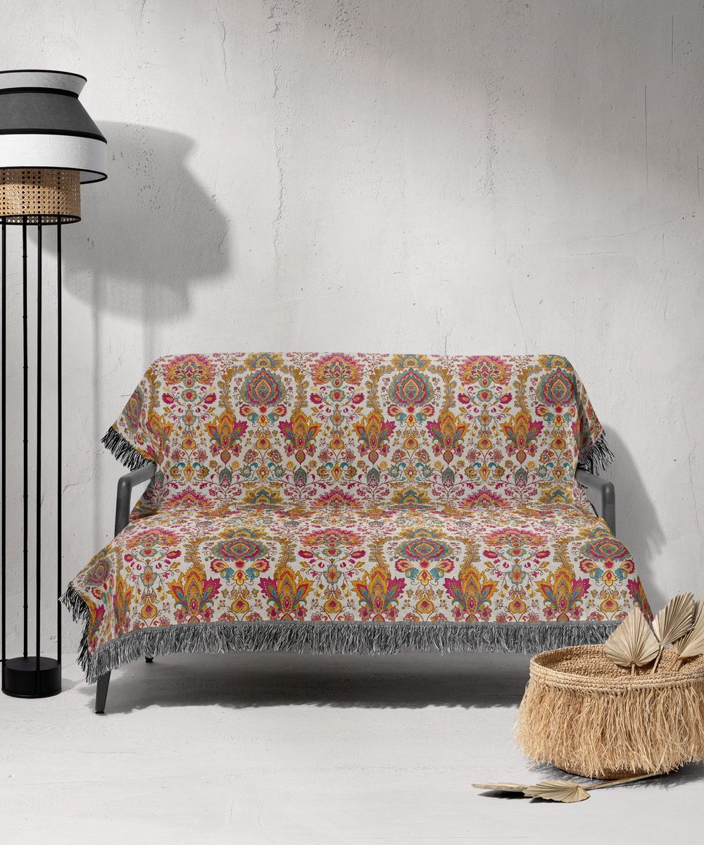 شال مبل ریش دار sofa shawl 375