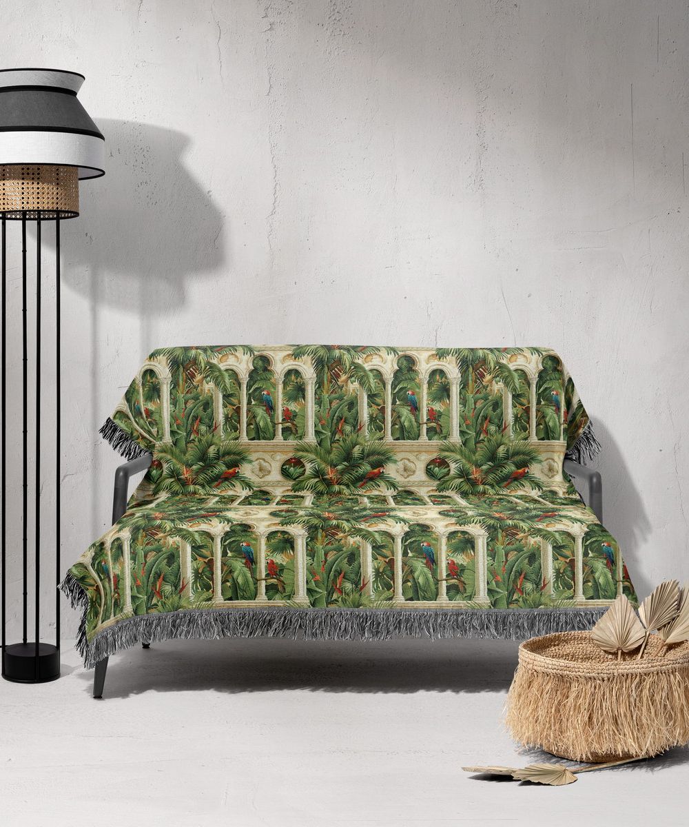 شال مبل ریش دار sofa shawl 376