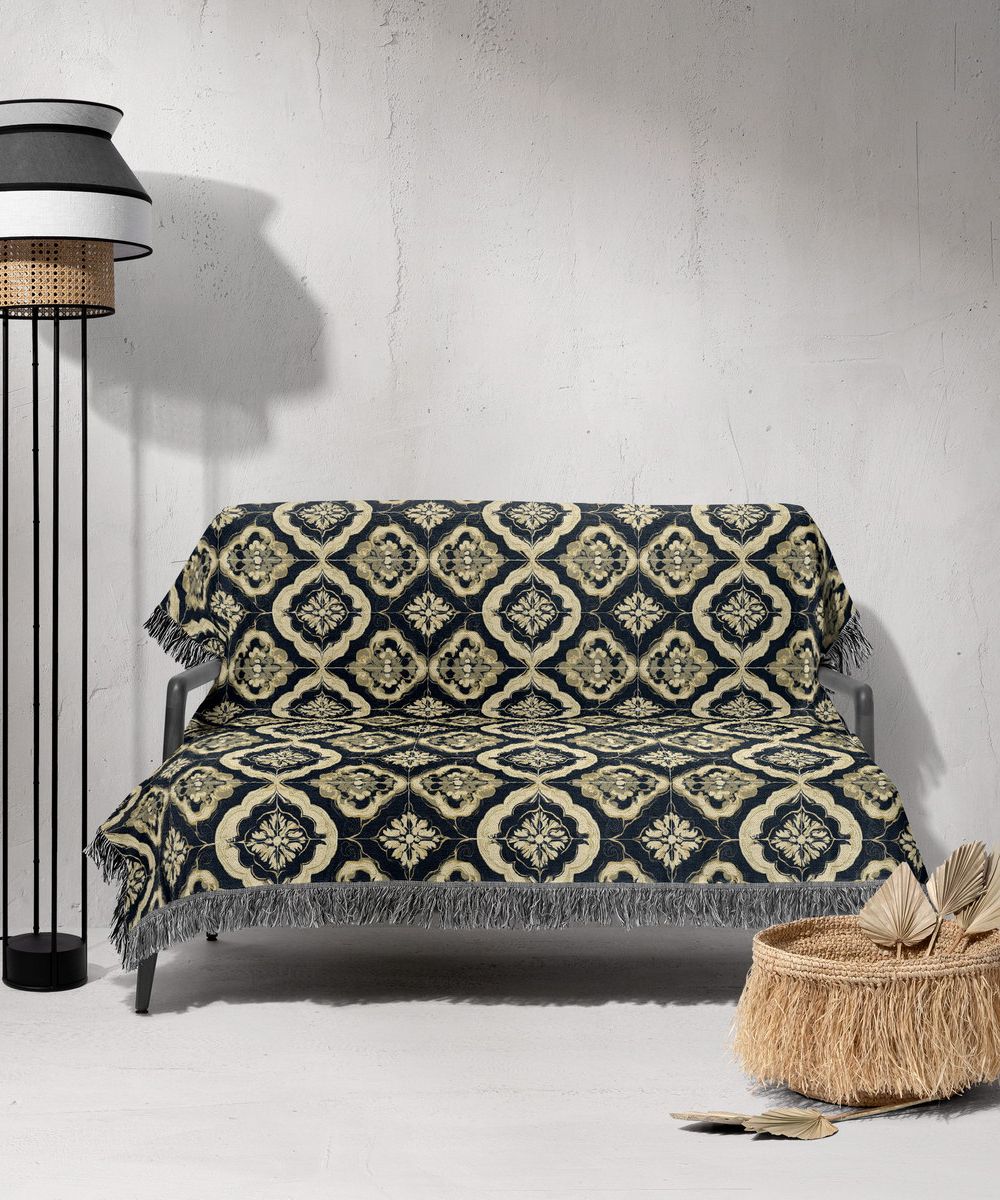 شال مبل ریش دار sofa shawl 378