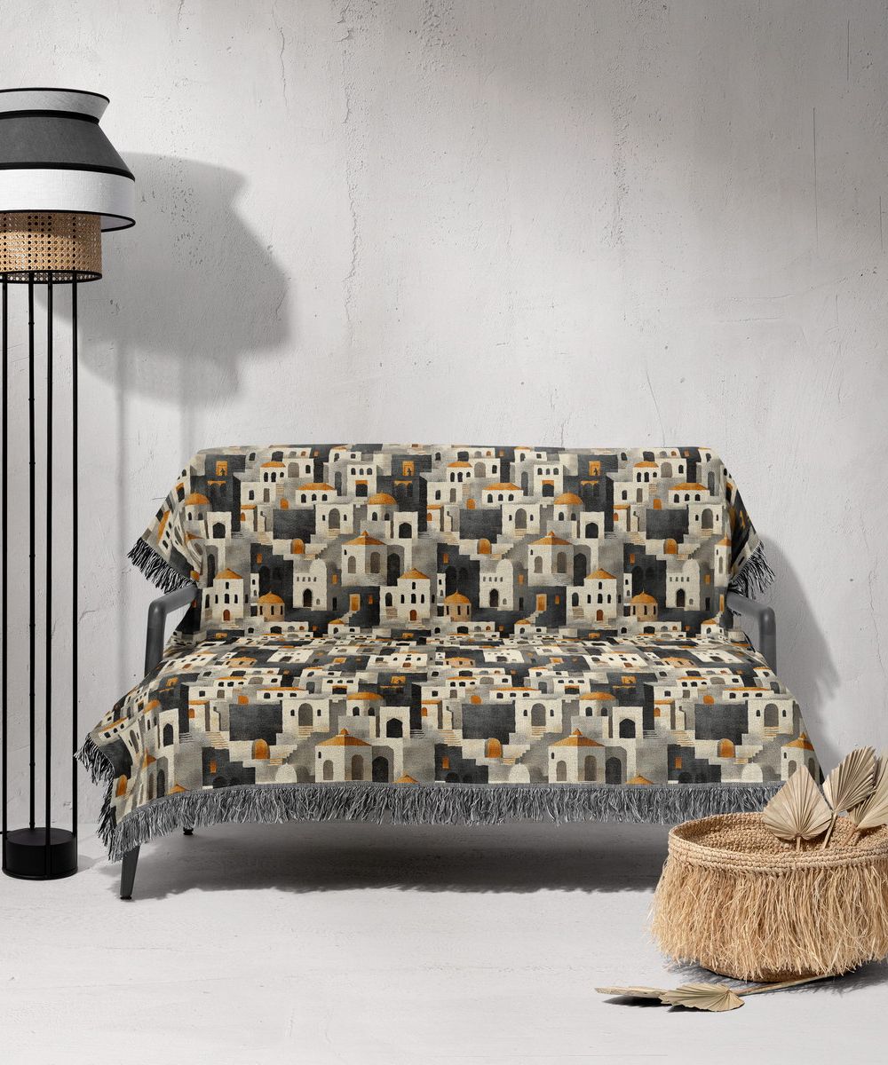 شال مبل ریش دار sofa shawl 379