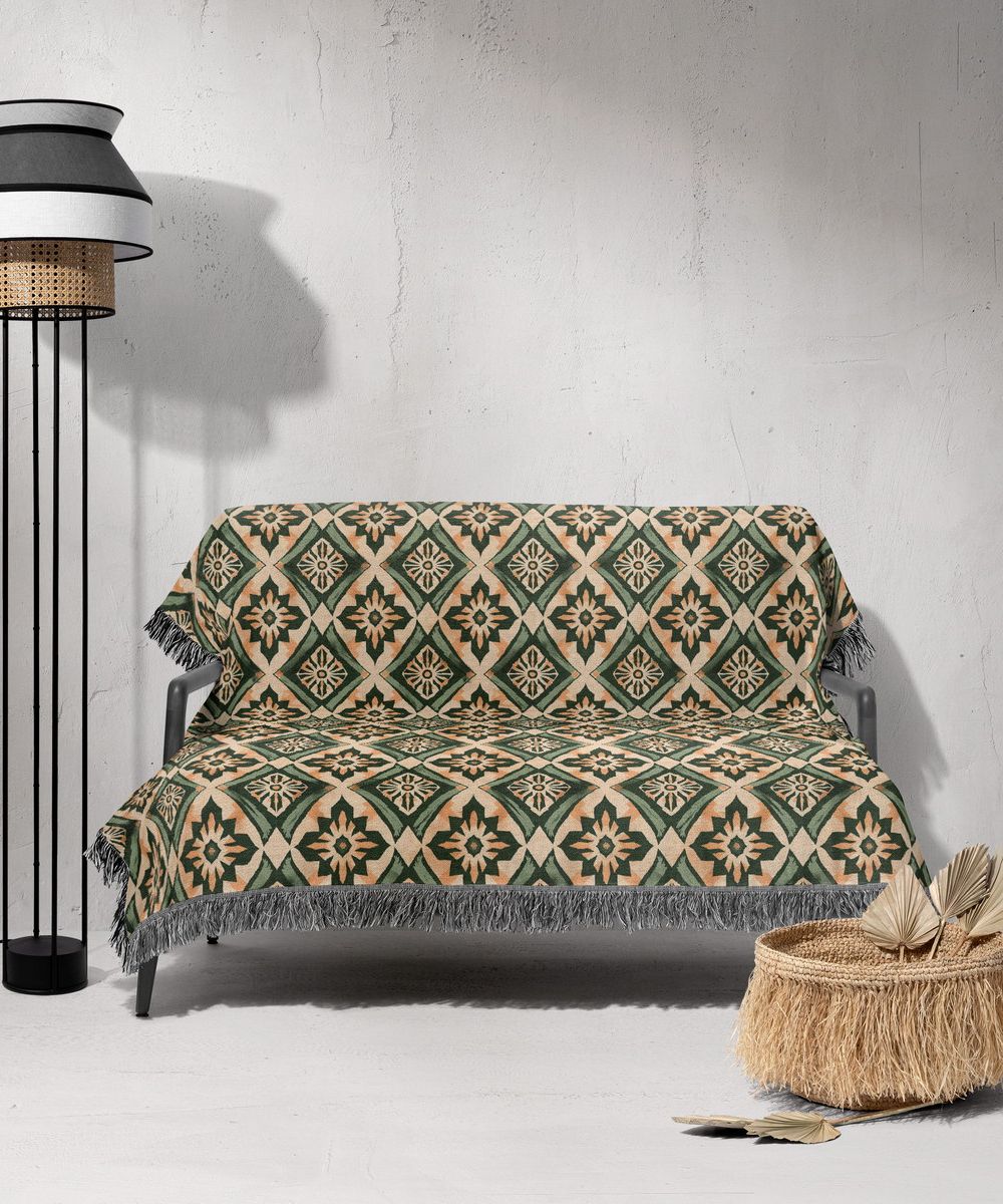 شال مبل ریش دار sofa shawl 382