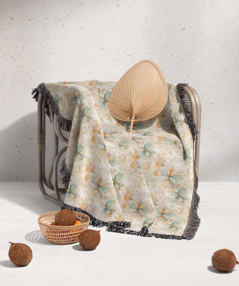 شال مبل ریش دار sofa shawl 383