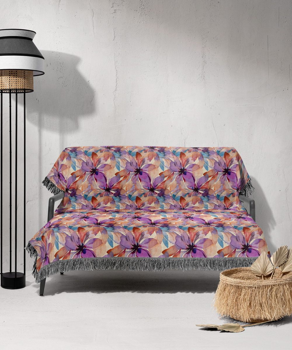 شال مبل ریش دار sofa shawl 384