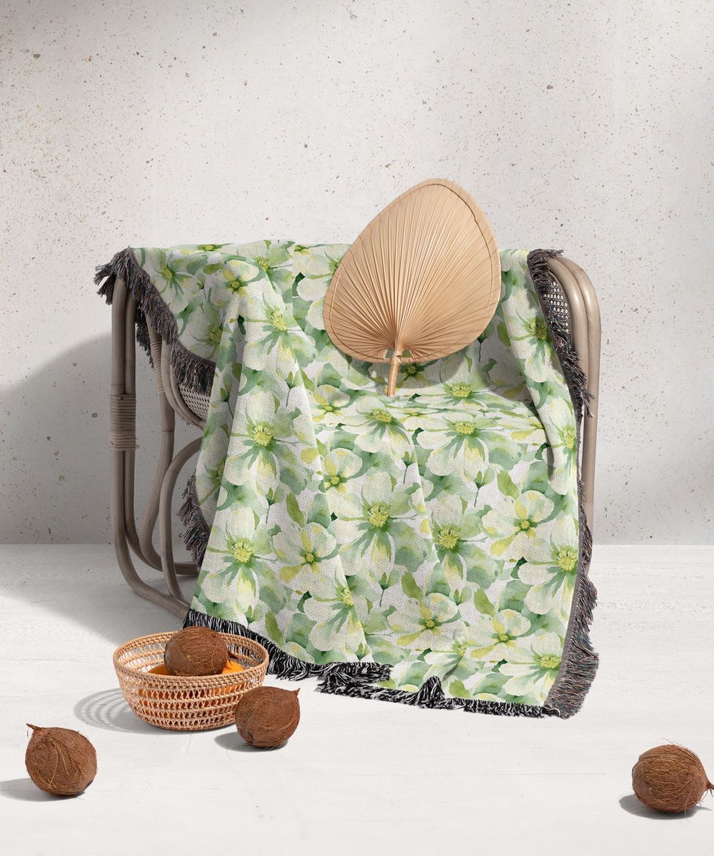 شال مبل ریش دار sofa shawl 385