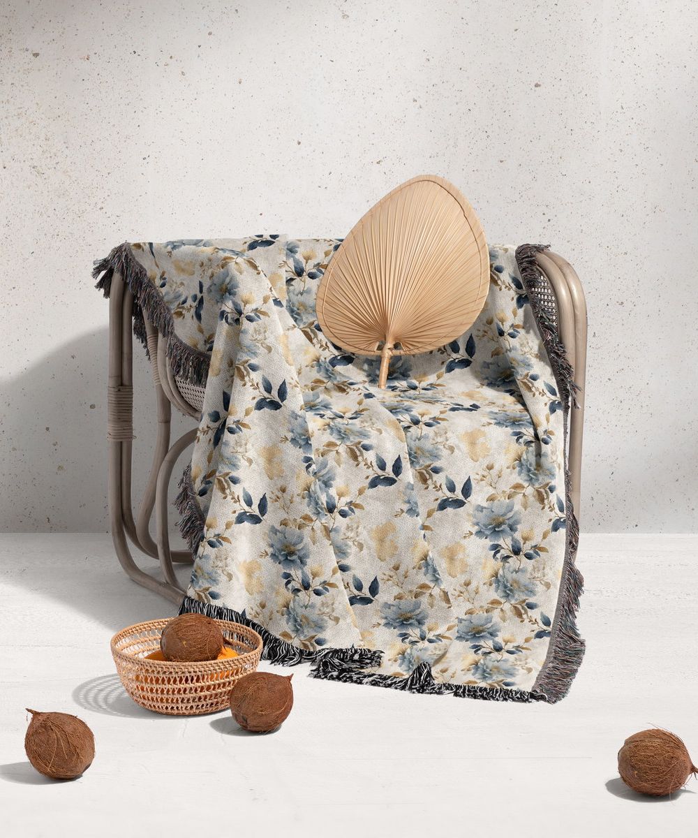 شال مبل ریش دار sofa shawl 387