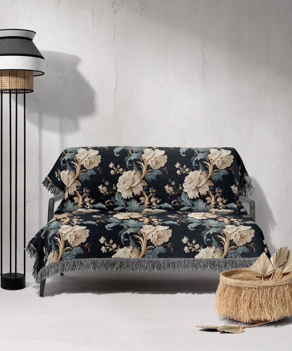 شال مبل ریش دار sofa shawl 393