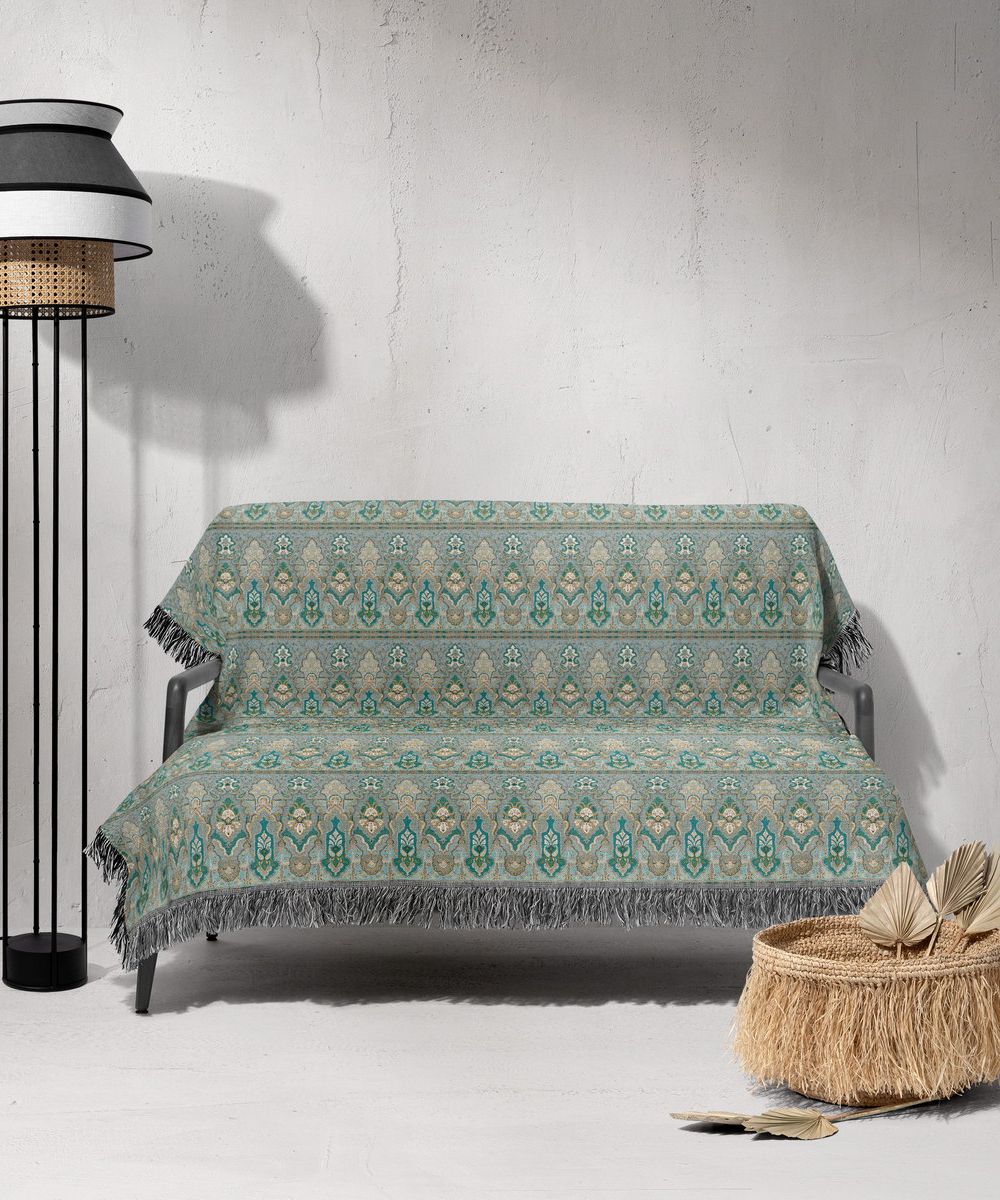 شال مبل ریش دار sofa shawl 394