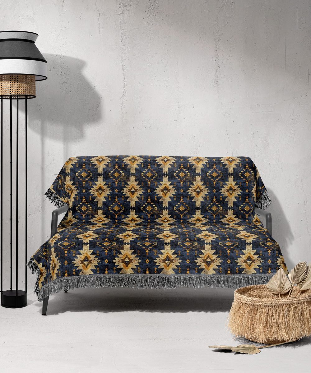 شال مبل ریش دار sofa shawl 396