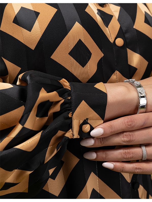 شومیز زنانه آستین بلند مجلسی کرپ لمه دار 30121