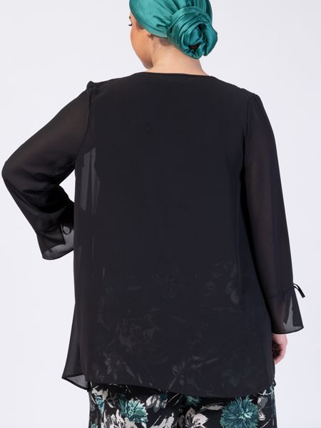 ست دو تکه  زنانه سایز بزرگ کت و تاپ حنا