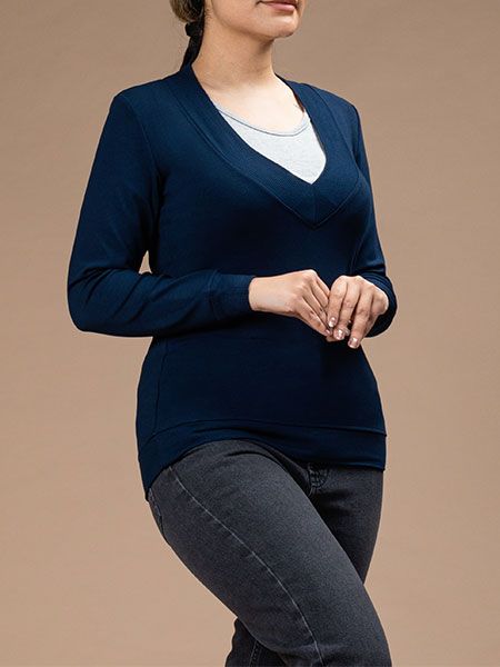 بلوز زنانه تریکو آستین بلند کژوال شانا